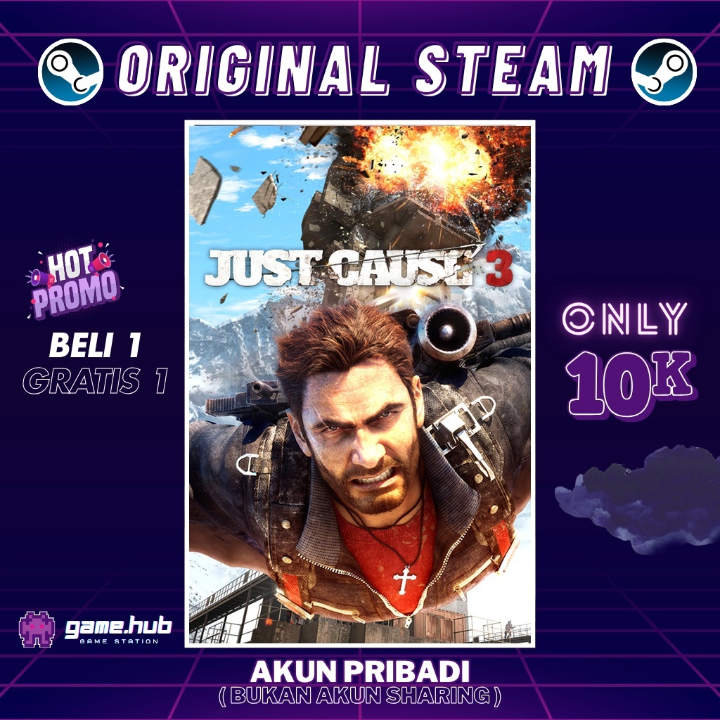 Just Cause 3 - ORIGINAL STEAM - BELI 1 GRATIS 1 - FULL DLC - GARANSI SELAMANYA