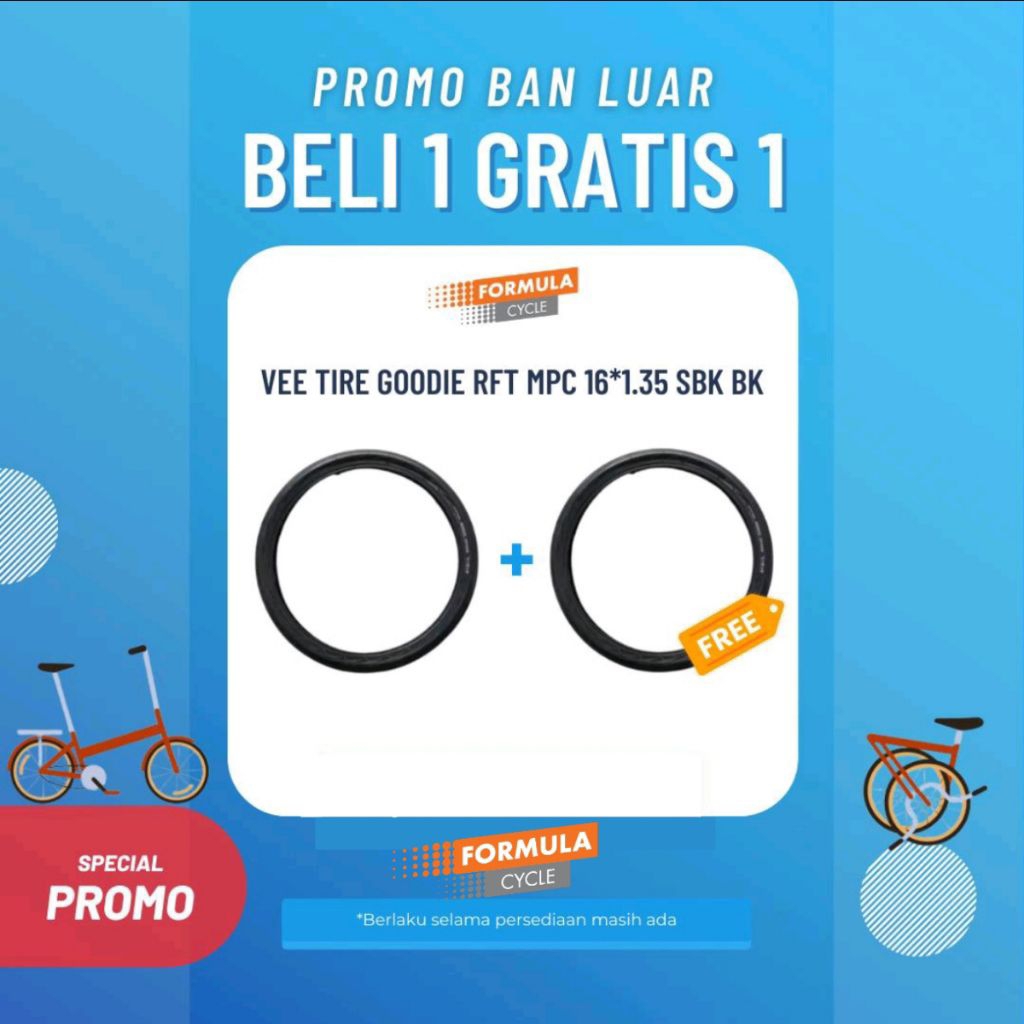 BUY 1 GET 1 BAN LUAR VEE TIRE GOODIE MPC RFT 16X1.35 BLACK