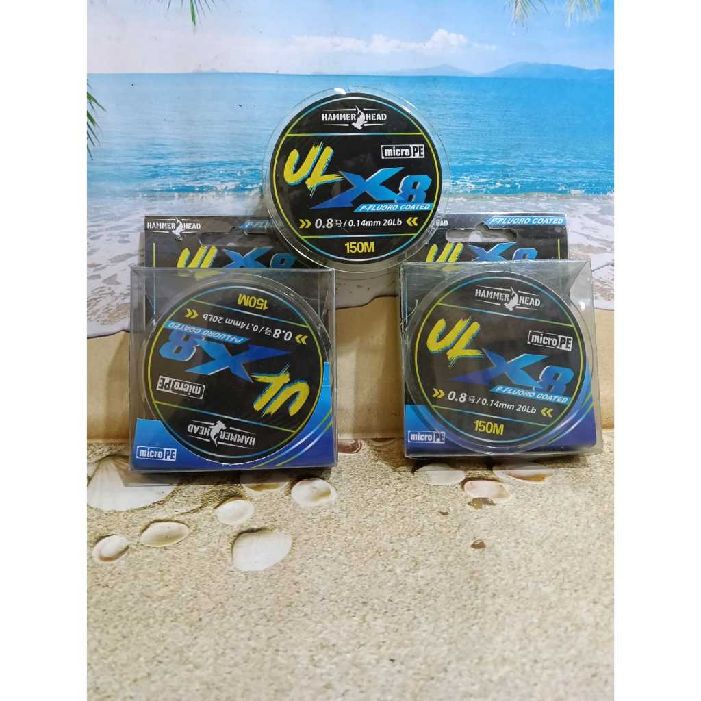 BENANG PE HAMMERHEAD UL X8 MICRO PE 0.8 / 0.14mm / 20Lb / 150m