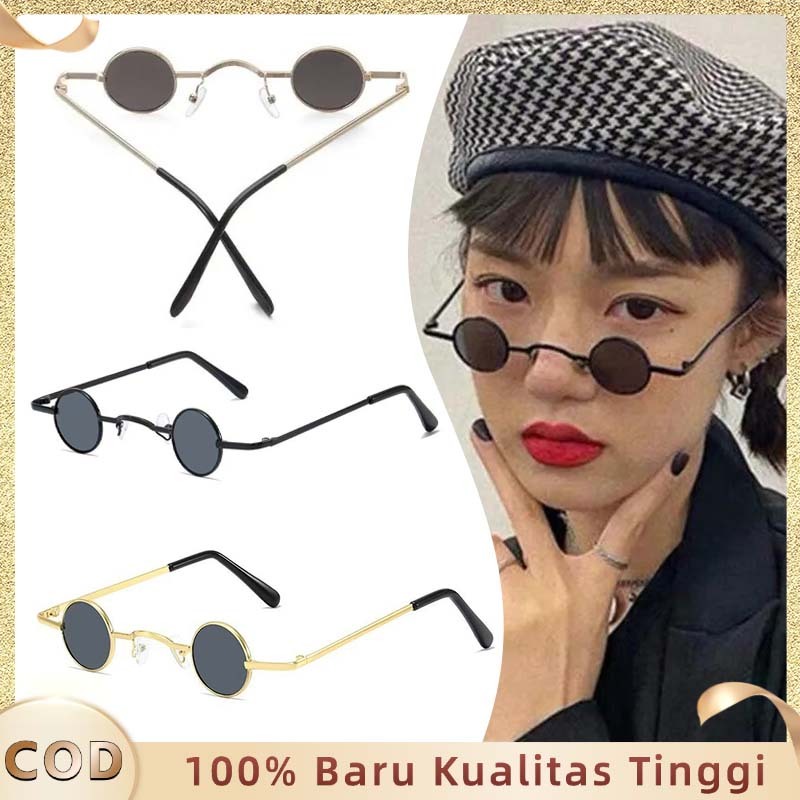 Kacamata Bulat Retro Vintage Kacamata Retro Kecil 2pcs Kacamata Bulat Hitam Boboho