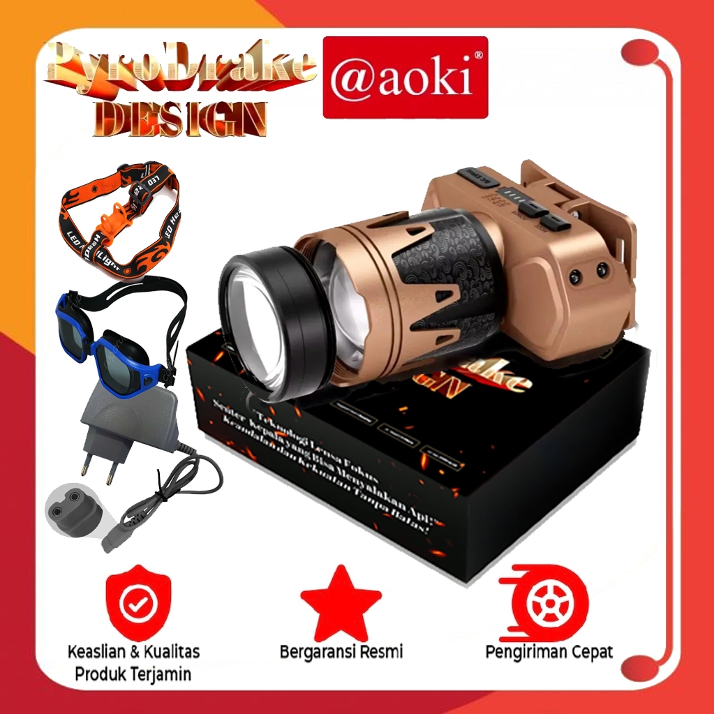 Senter Kepala Aoki Pyro Drake Design AK-3705X 90 WATT - Fitur Sensor Gerak