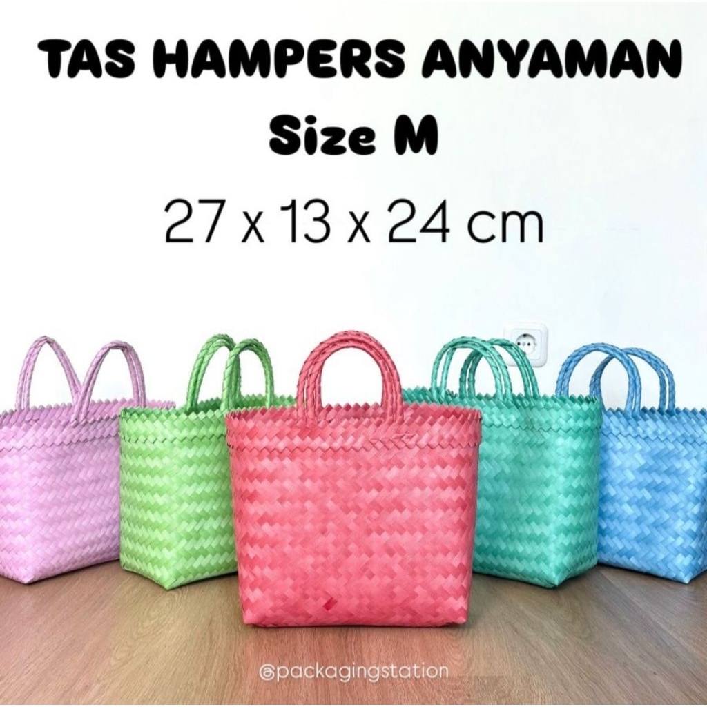TAS ANYAMAN HAMPERS POLOS SIZE M  / TAS HAMPERS HAJATAN / GOODIE BAG / TAS SEMBAKO / TAS SOUVENIR UL