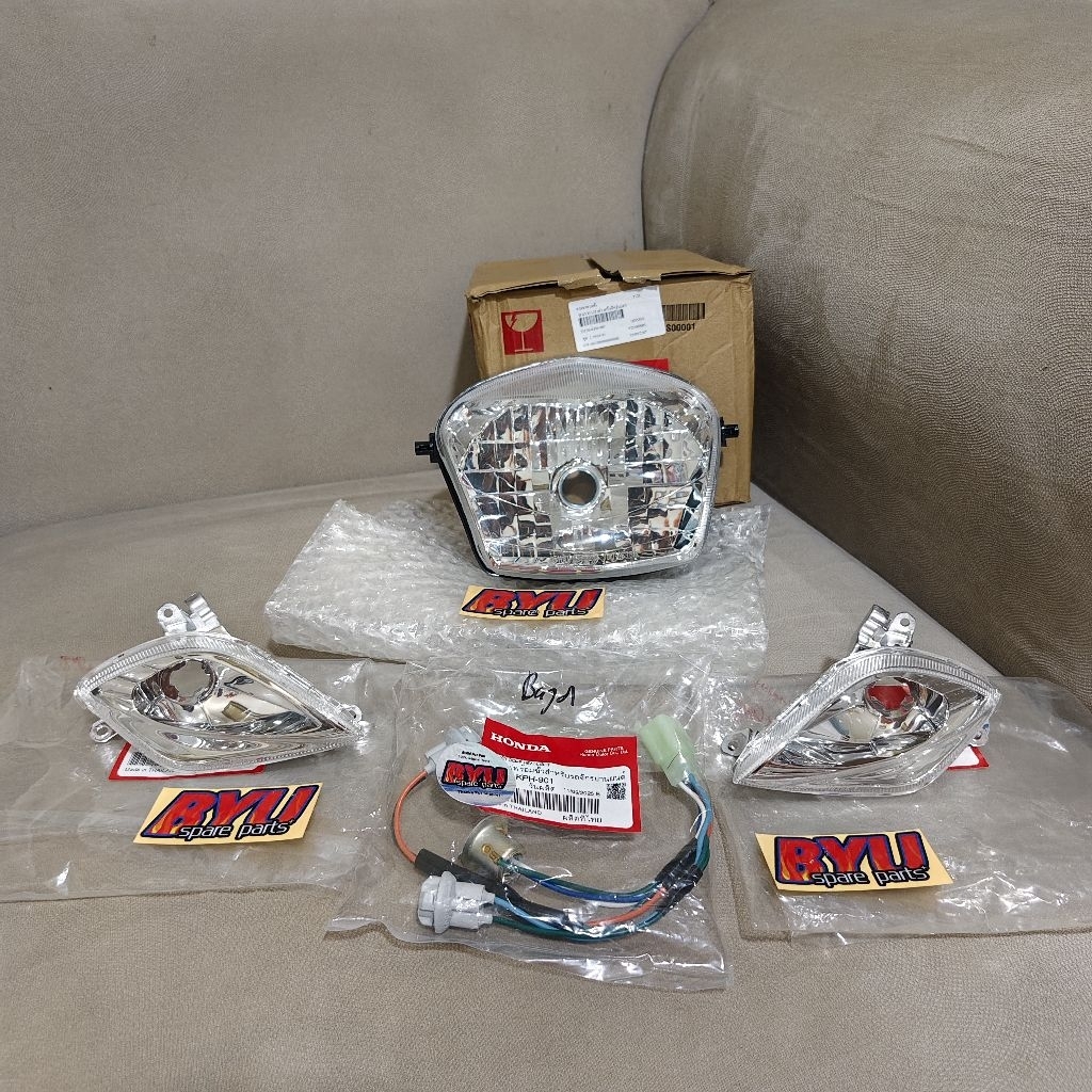 Reflektor lampu Depan + Sein + Kabel reflektor Wave 125 Bagol Original Koito ori Honda Thailand