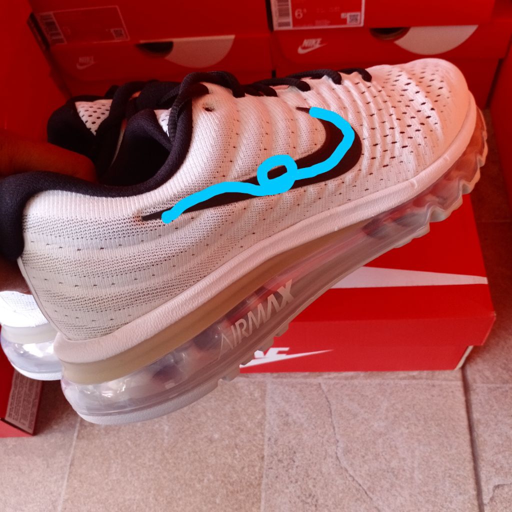 SEPATU N1K3 AIR MAX 2017 WHITE REFLECTIVE LOGO SIZE 42,,43 ORIGINAL