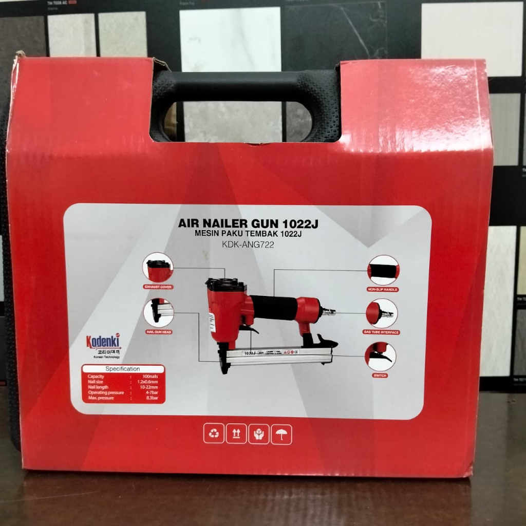 KODENKI Air Nailer Gun - Alat Staples Paku Tembak Angin 1022J