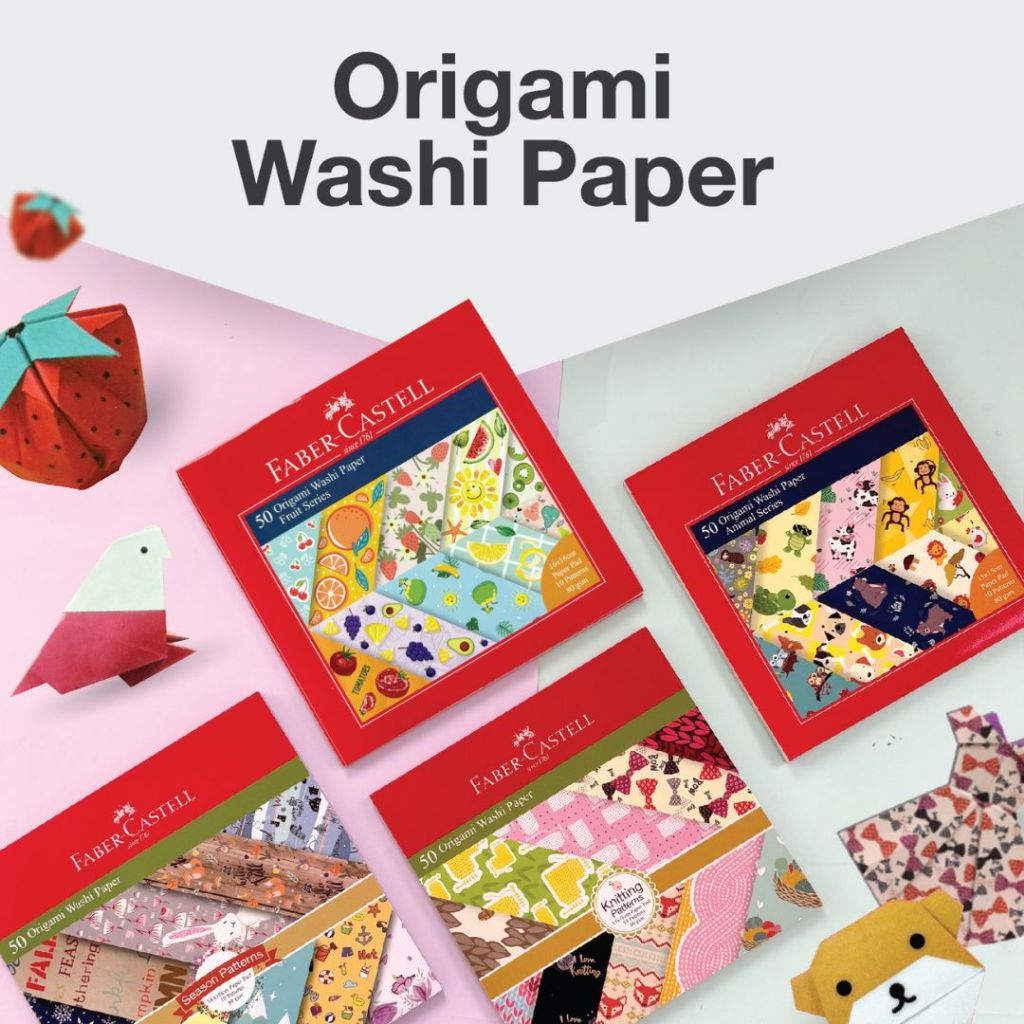 Faber Castell Kertas Lipat Origami Washi Paper Animal Series