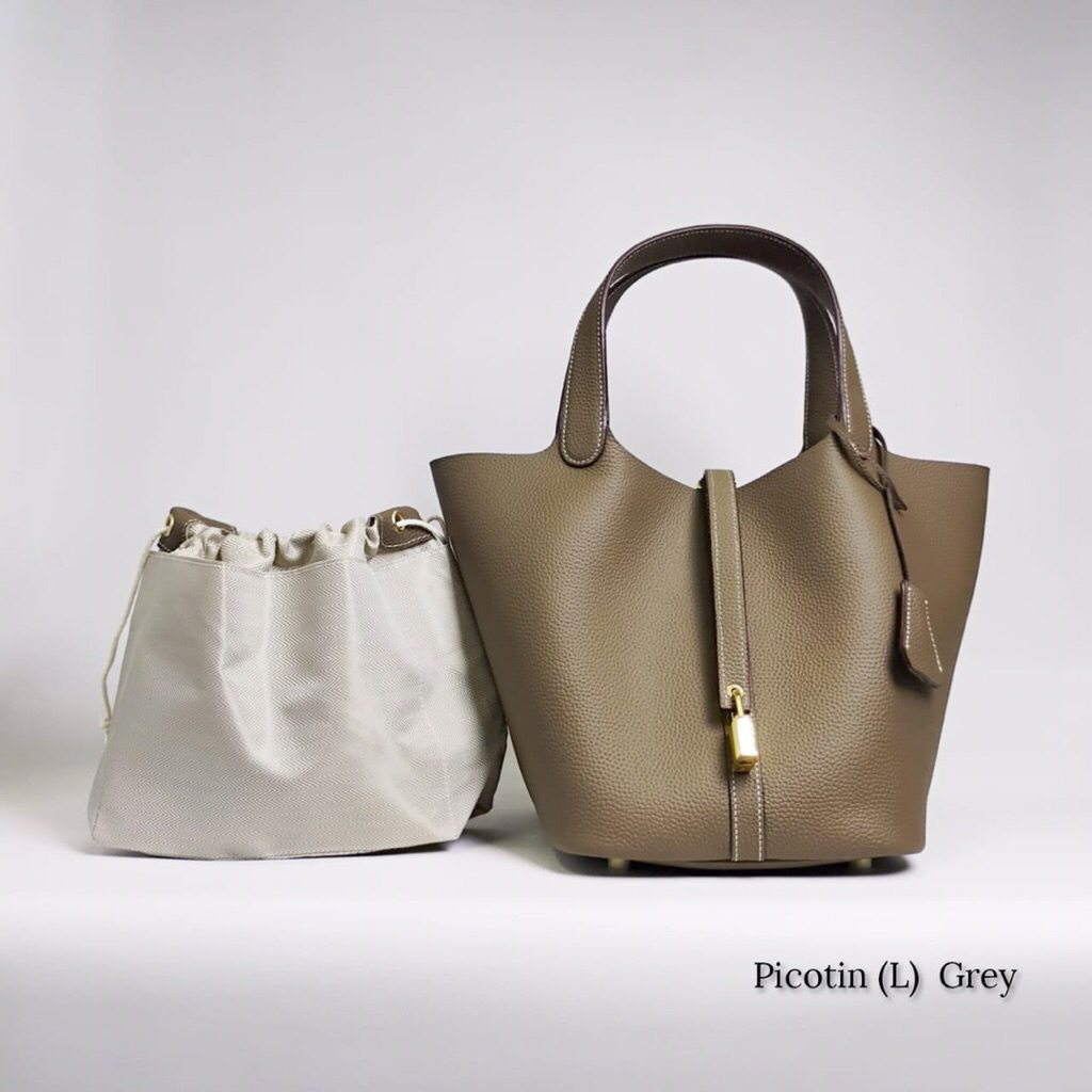 ORI HK No Brand Handbag Picotin (L) Set Pouch GHW (Hardware Gold) # 666