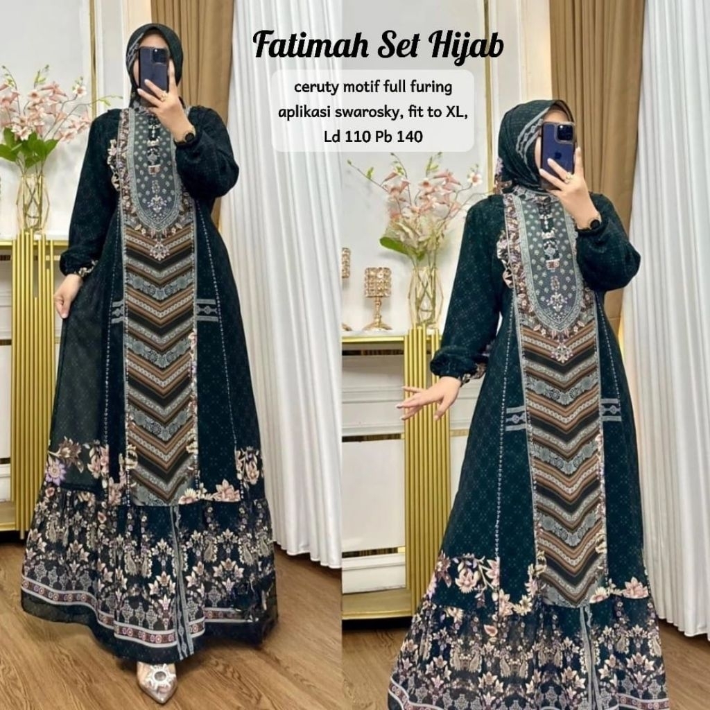 READY FATIMAH SET HIJAB | GAMIS SYARI
