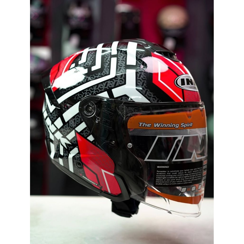 HELM INK TERRA 2 MOTIF #1 BLACK/ORANGE ORIGINAL DOUBLE VISOR