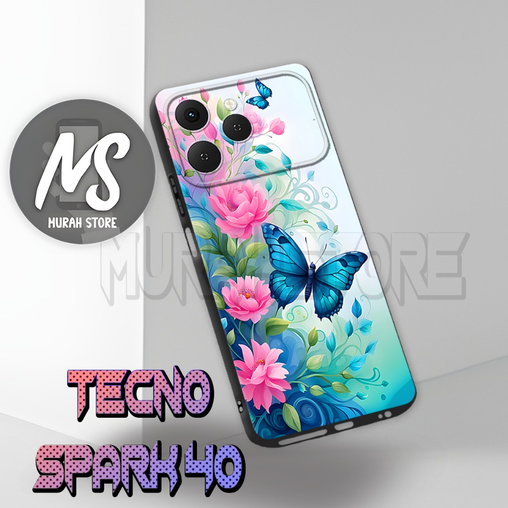 MS24/ Softcase Karet  TECNO SPARK 40  / Motif Bunga / Case Hp TECNO SPARK 40  / Silikon TECNO SPARK 