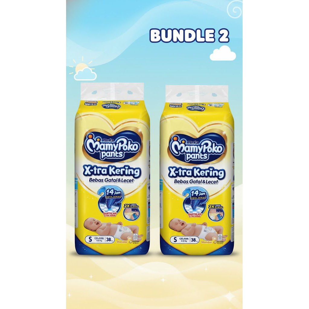 Bundling 2 ball Pampers MamyPoko NB-S44 Perekat/ S38 Celana/ M32 Celana/ L28 Celana