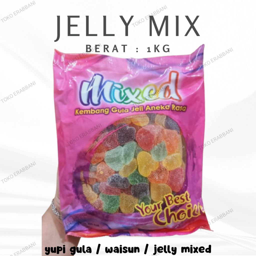 TERMURAH (BISA COD) jelly mixed 1kg / yupi gula 1kg / waisun 1kg / yupi terenak 1kg / mix fruit 1kg