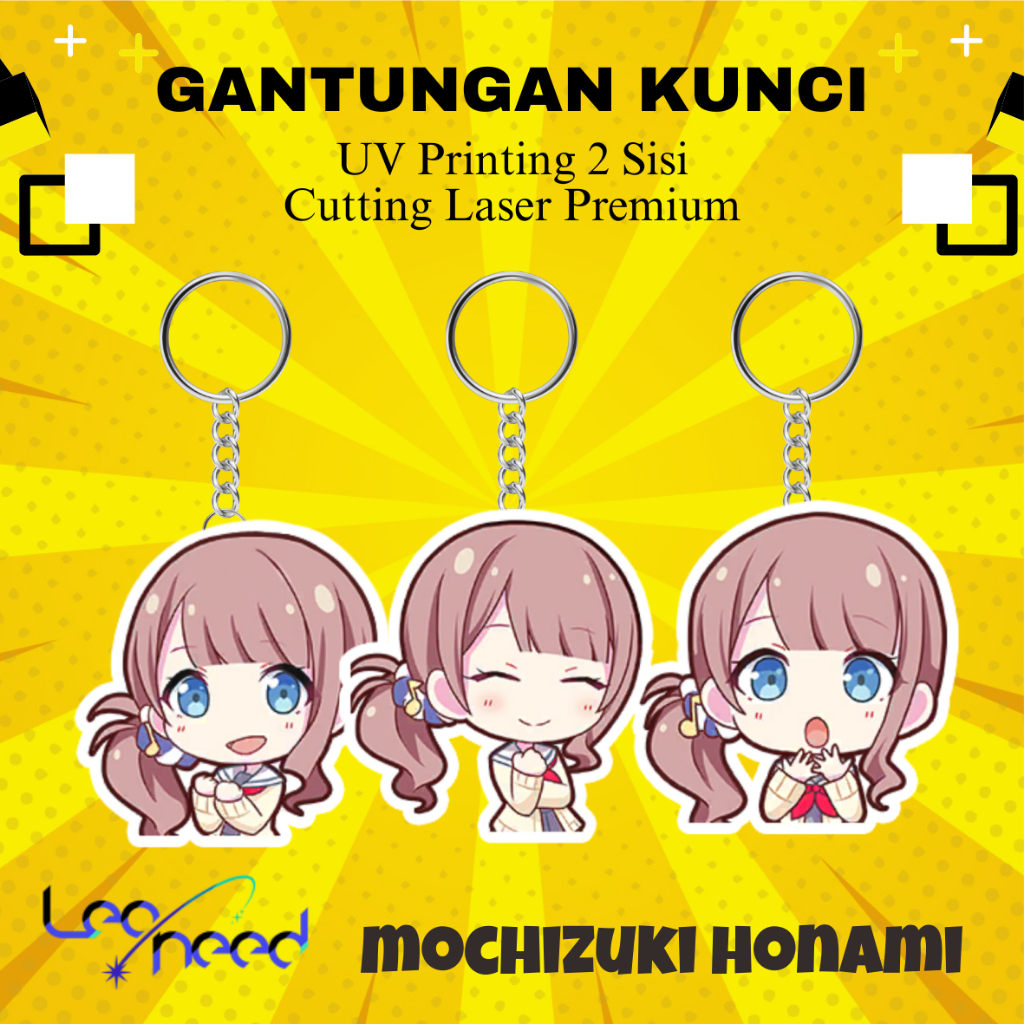 Gantungan Kunci Honami 2 Sisi Akrilik Premium | Ganci Proseka Mochizuki Honami Chibi | Keychain Merc