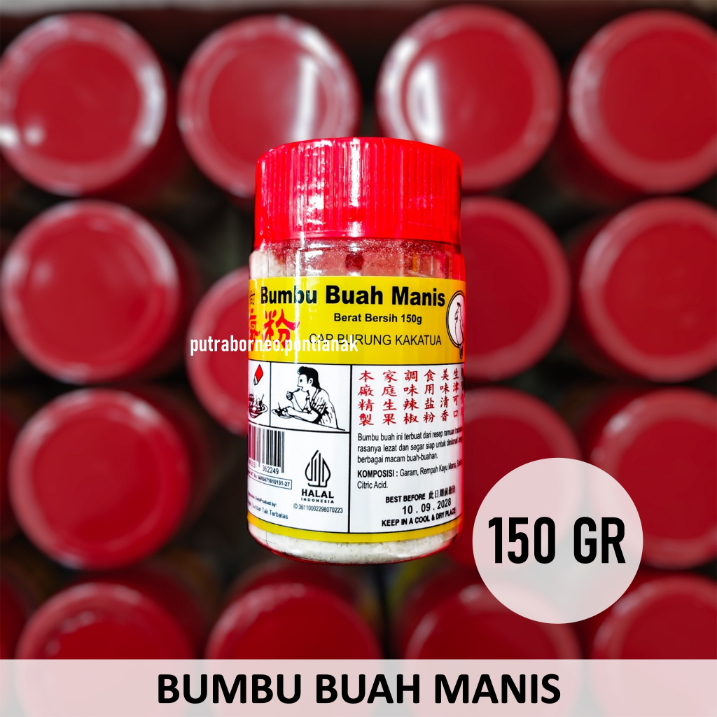 Bumbu Buah Pedas Manis Cap Kakatua 150 gr / Garam Buah Kiamboy / Asinan Buah