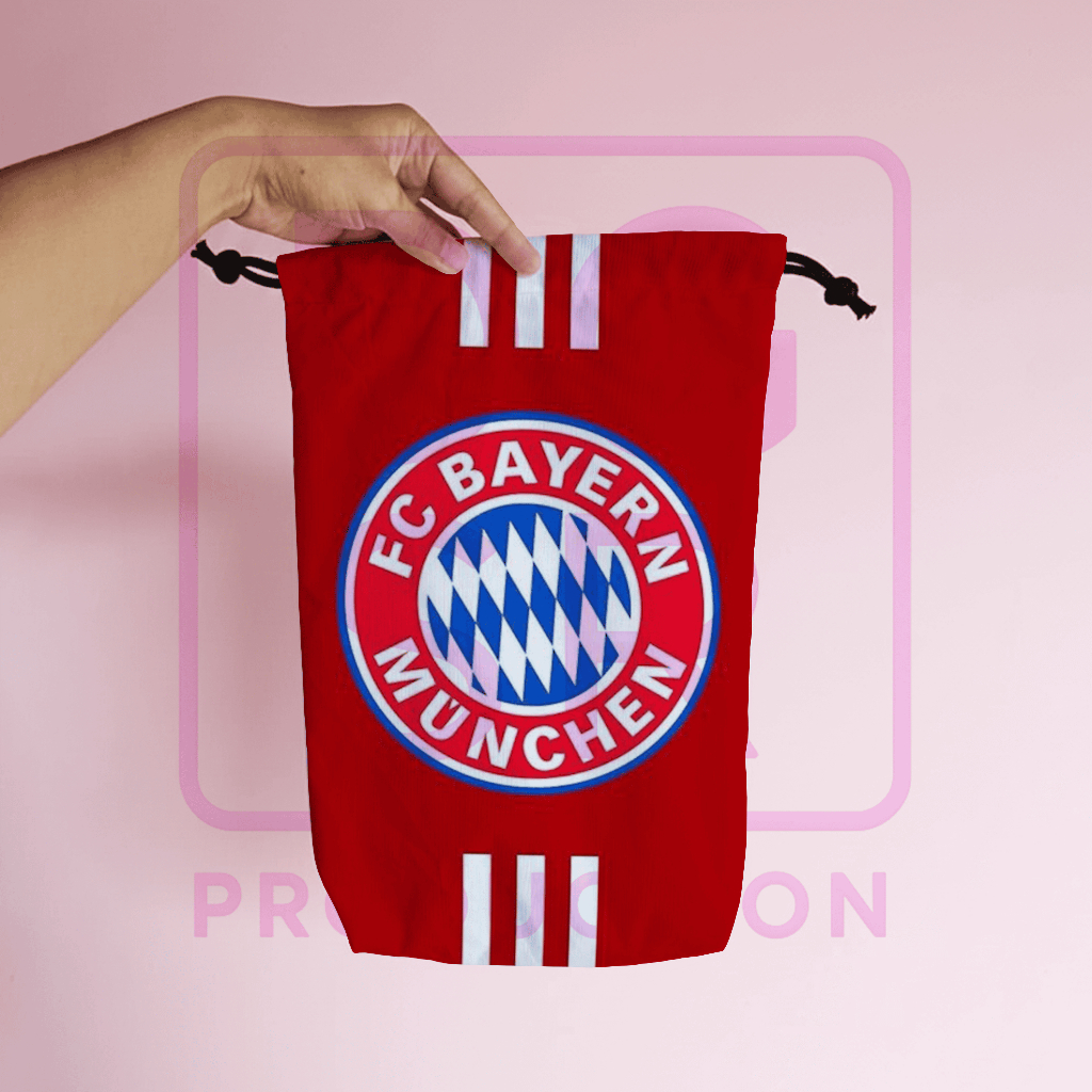 Tas Serut Sepatu | Bola | Drawstring Bag Mini | Gymsack | Waterproof | Bayern Munich