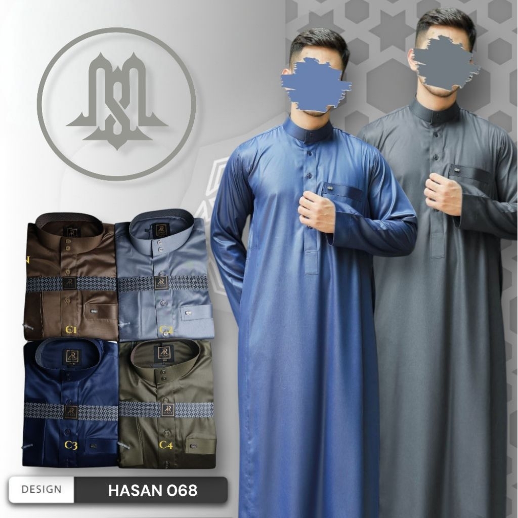 Bisa COD | Gamis Saudi Pria | Jubah Al Raz Polos Premium Model Hasan Polyster Dewasa