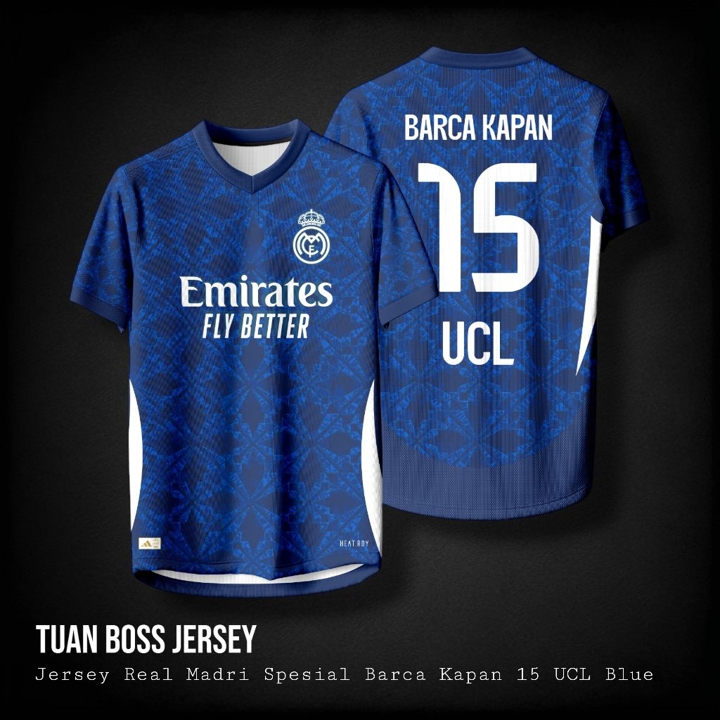 JERSEY MADRID SPESIAL BARCA KAPAN 15 UCL BLUE
