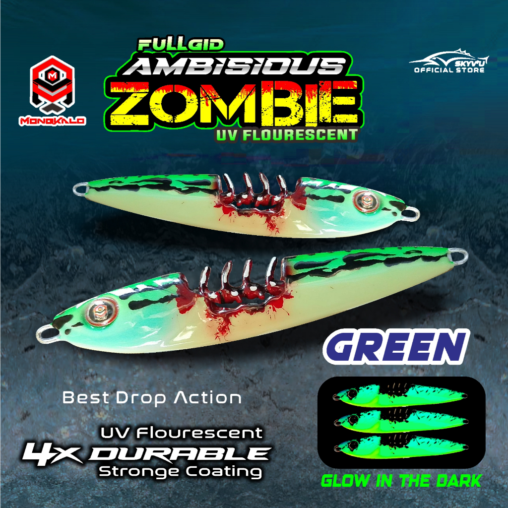 Mongkalo Ambisious noFoil Full-GID Zombie Fluorescent 40 Hijau