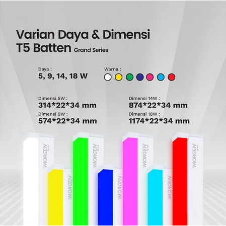 Lampu TL T5 LED 30cm 60cm 90cm 120cm