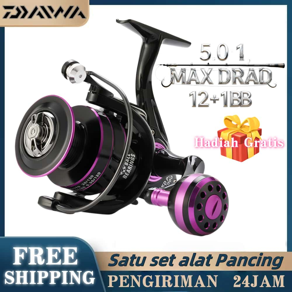 Daido Fishing Reel KD1000-7000 MAX Drag 80kg Spinning Casting Rod Reel, Mesin Pancing Reel Murah
