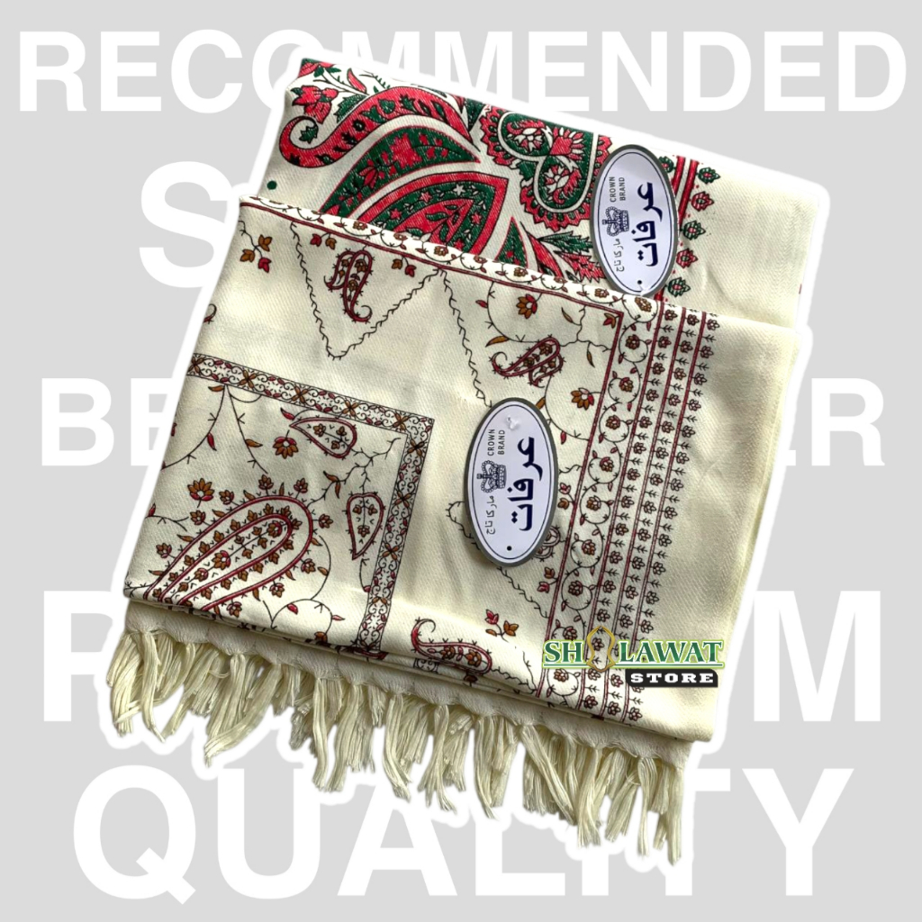 Sorban Kashmiri Arifat Yasmeen / Sorban Putih Printing Premium / Sorban Cream / Sorban India / Sorba