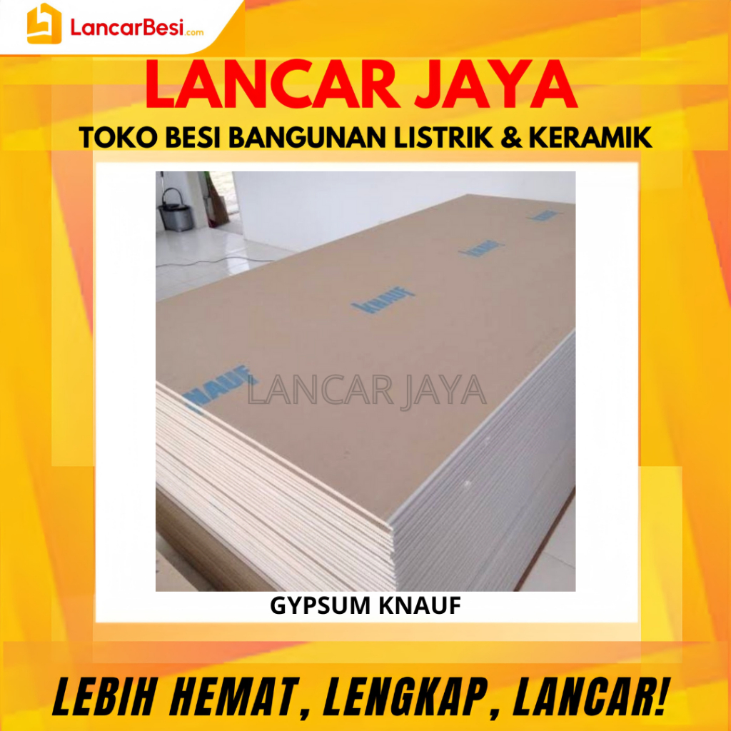 Gypsum Knauf 9mm Papan Gypsum Plafon 120cm x 240cm Hanya Untuk Area Jogja & Sekitarnya