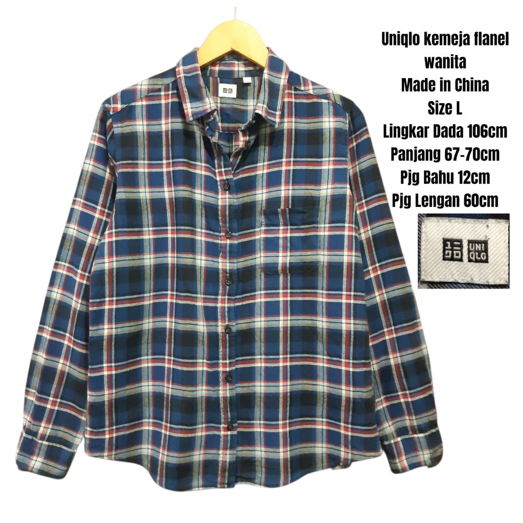 Uniqlo kemeja flanel wanita