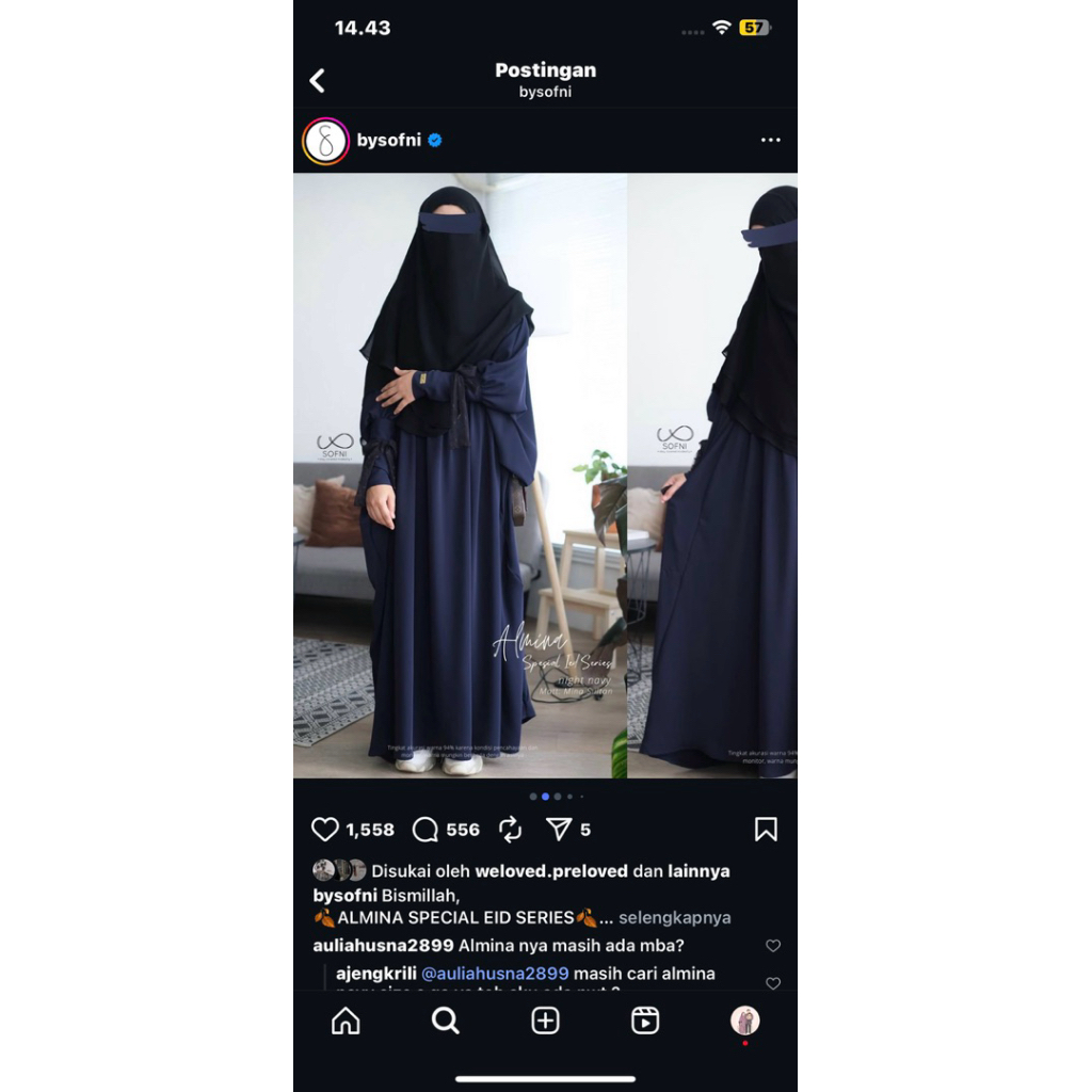 PL BYSOFNI / PL ALMINA BYSOFNI / PRELOVED ABAYA / PRELOVED GAMIS