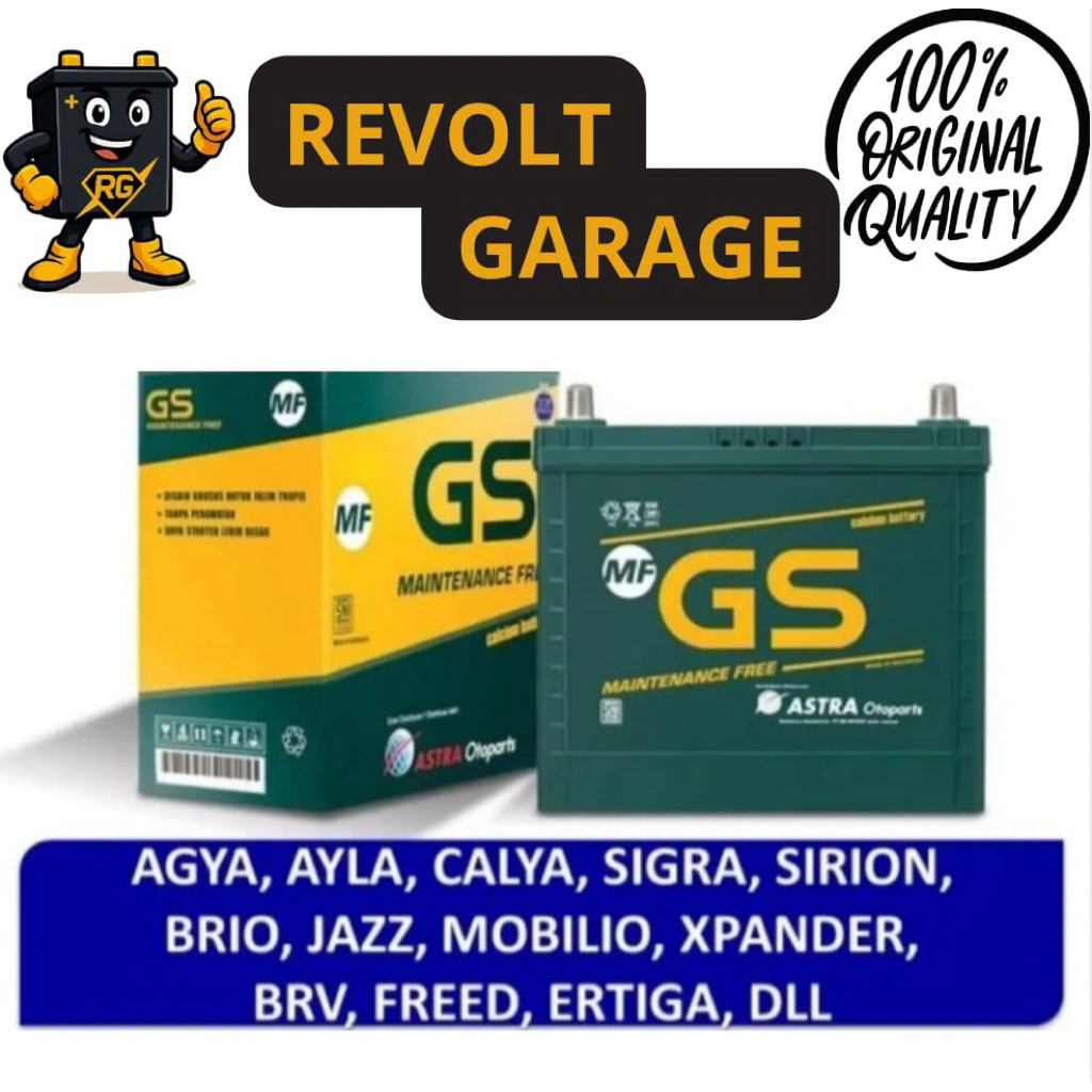 Aki Mobil GS ASTRA MF NS40ZL untuk Sirion, Calya, Sigra, Ayla, Agya, City, Mobilio, Brio, Jazz, Alti