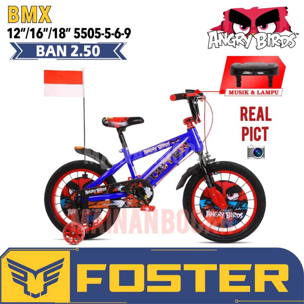Sepeda Anak Cowo Bmx 18 Inch Foster 5506-5-6-9 Ban 2.50 Sepeda Anak Terbaru