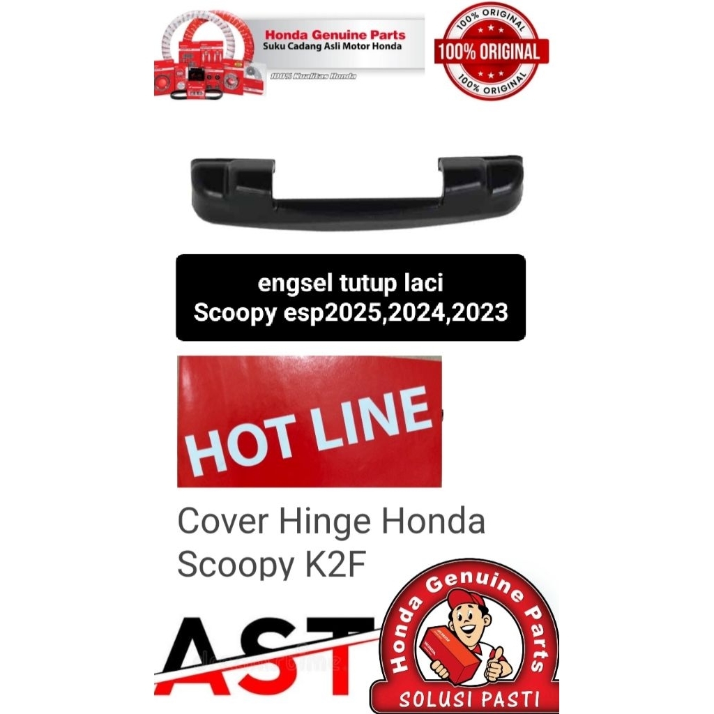 ENGSEL TUTUP LACI/POCKET SCOOPY GEN6 2025,2024,2023 ORIGINAL GARANSI AHM 81135K2FN80