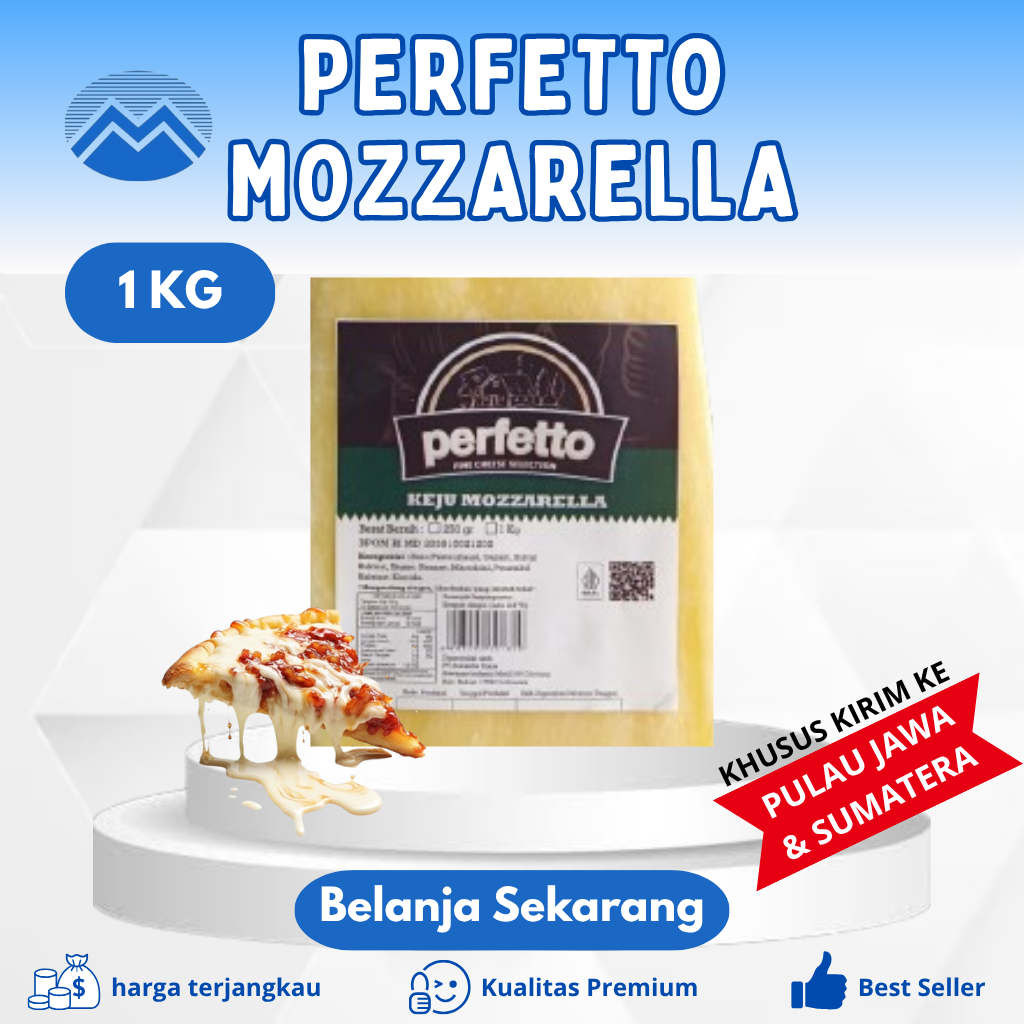 Keju Mozarella Perfetto 1kg / Mozzarella Cheese perfetto 1kg