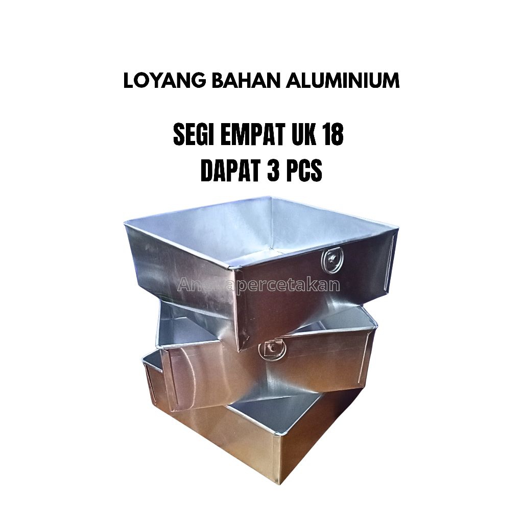 Loyang Segi 18cm / Loyang Segi Empat / Loyang Kue Lapis 18cm