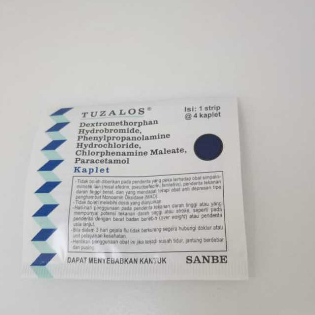 Tuzalos amplop 4 tablet | batuk pilek demam