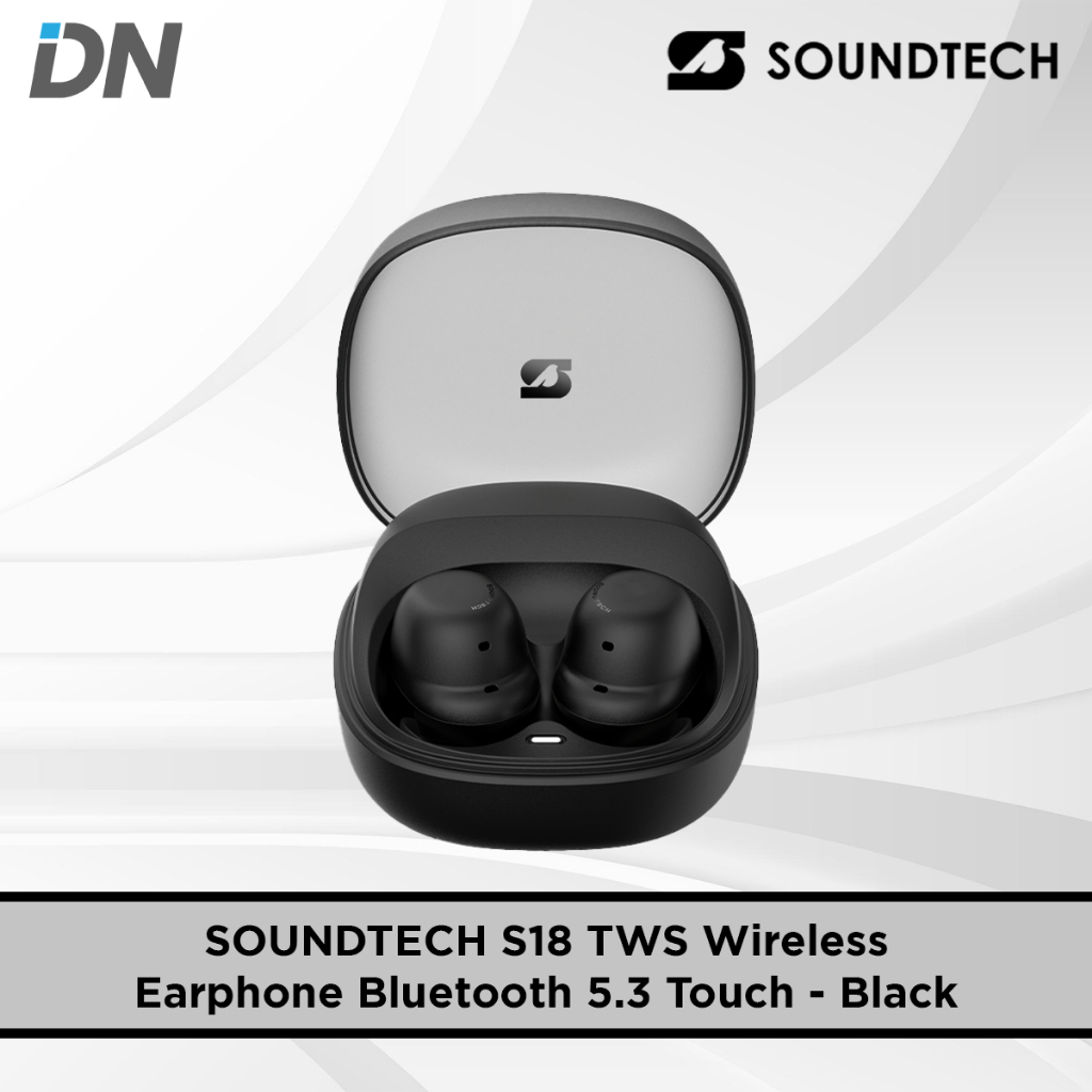SOUNDTECH S18 TWS Wireless Earphone Bluetooth 5.3 Touch - Black