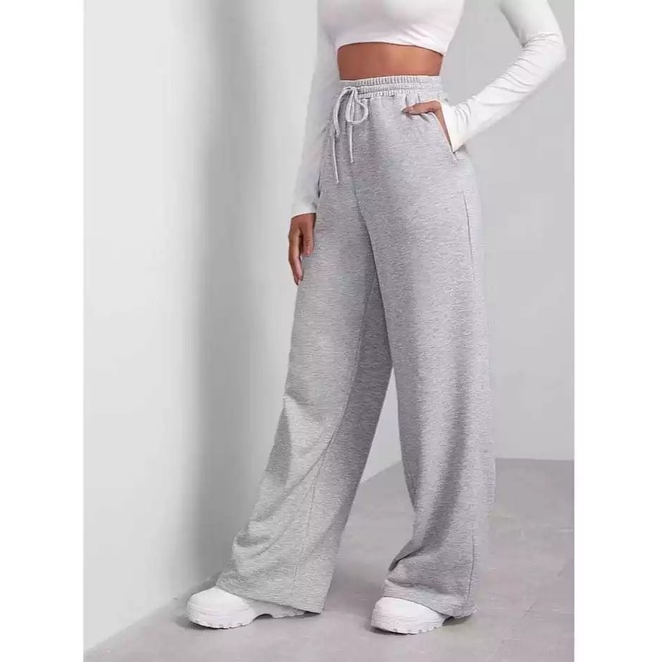 Celana Panjang Highwaist Loose Pants Kulot Panjang Pria Wanita Style Korea