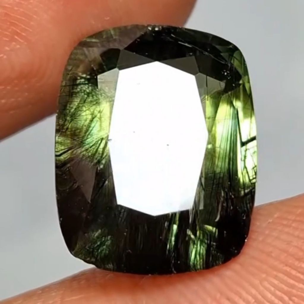 Natural Rutilated Peridot 8.90ct NTD Myanmar Burma Super Crystal Full of Luster