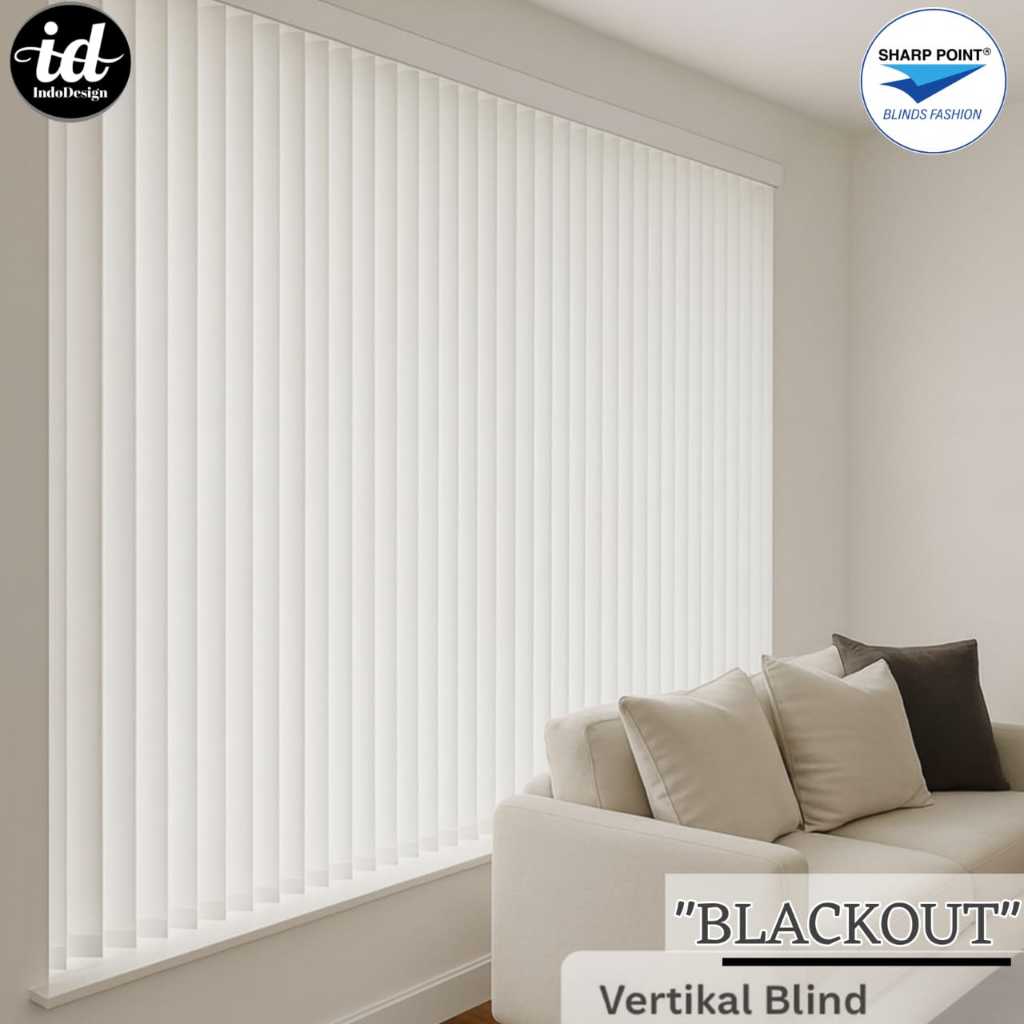 Vertical Blind Blackout Premium -Tirai Kantor & Rumah Anti Silau / Gorden Vertical Blind Sharp Point
