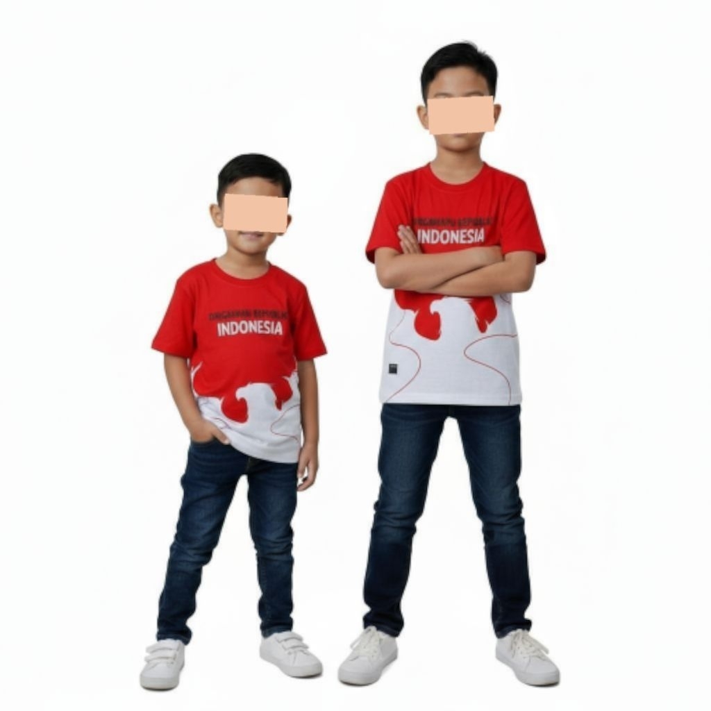 Kaos Anak Edisi Kemerdekaan Indonesia | Kaos Anak Merah Putih, Garuda Indonesia HUT RI 17 Agustus-Fa