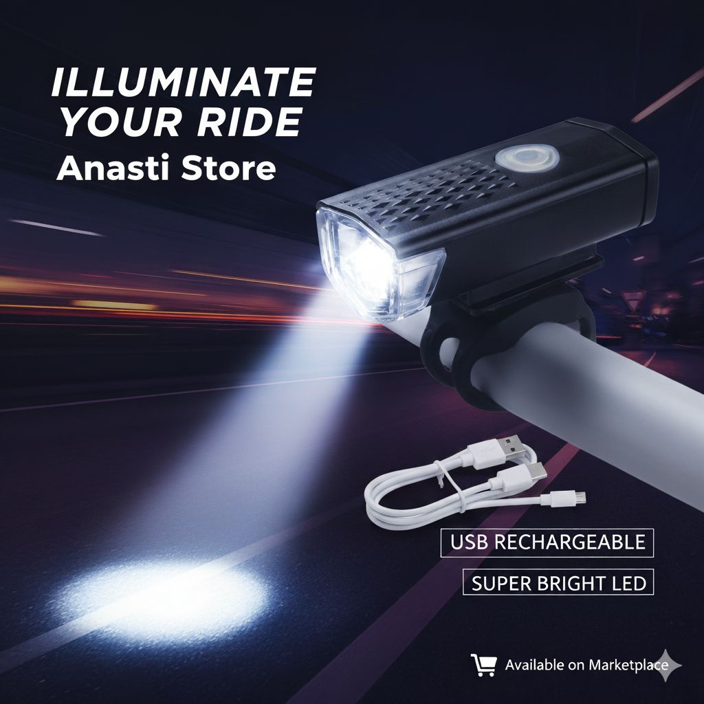 Lampu LED sorot depan sepeda ontel super terang lampu senter rechargeable
