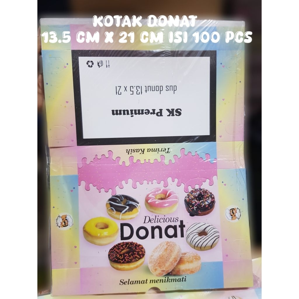 KOTAK DONAT 13.5 cm x 21 cm {100 pcs}