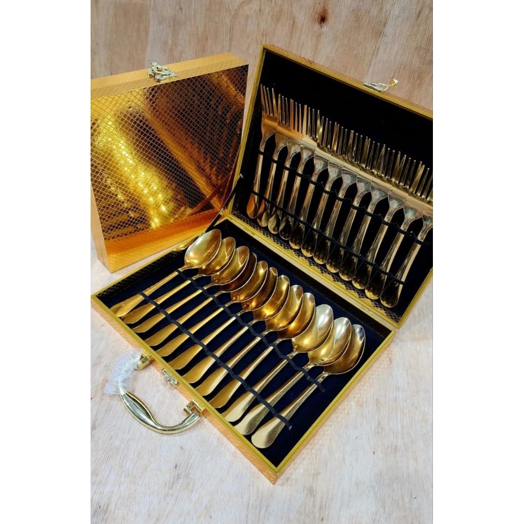 sendok sultan gold set + koper cantik