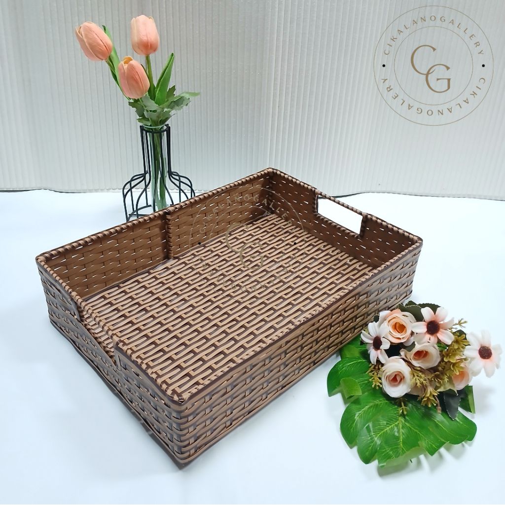 Nampan rotan sintetis/ nampan rotan/ nampan serbaguna