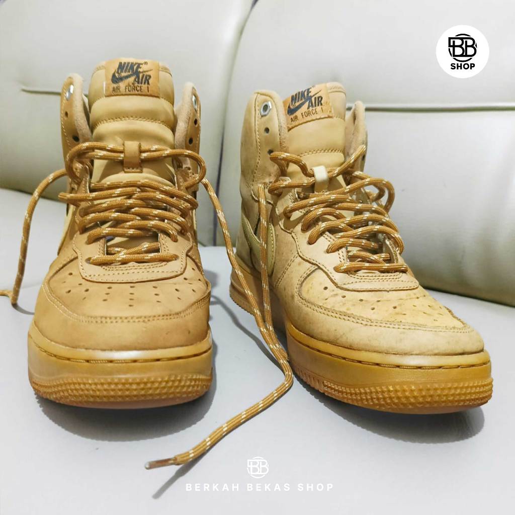 [Original] Sepatu Nike Air Force 1 High Coklat Sneakers Size 40 Second