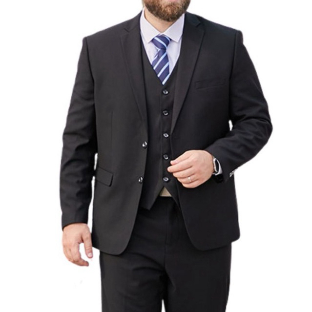 Satu set Jas pria Jumbo formal- Jas kondangan- Dewasa Hitam