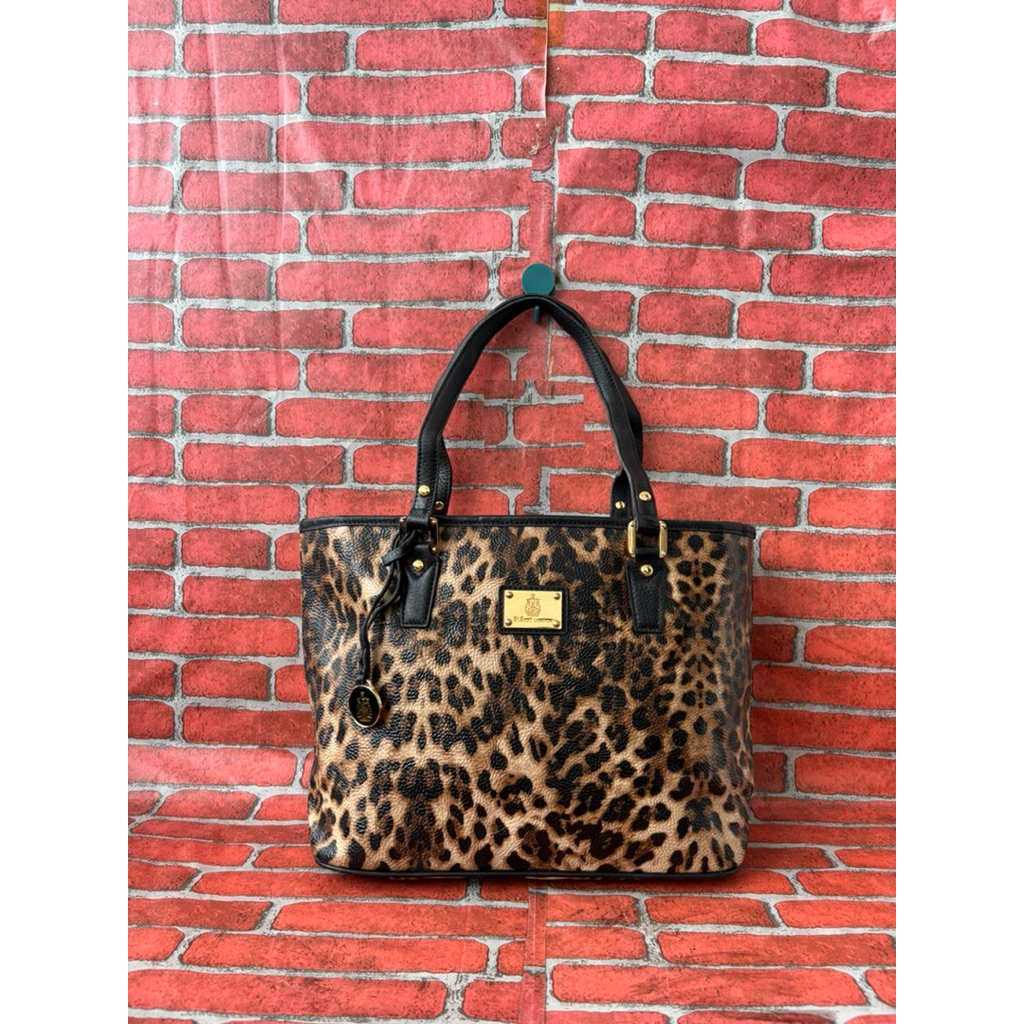 TAS TOTE ST SCOTT LONDON WANITA KULIT ASLI SECOND BRANDED MOTIF LEOPART / TAS TOP HANDLE WANITA KULI