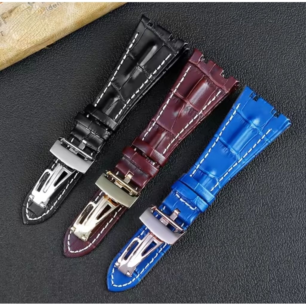 tali jam tangan kulit Audemars Piguet Strap AP Tahan Air Tahan Keringat Pria Kulit Fashion