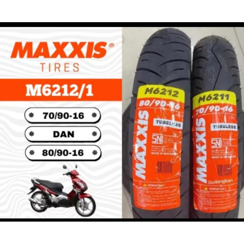 1 BAN 70/90-16 // 80/90-16 M6212/1 MAXXIS TUBELESS NOUVO SKYWAVE