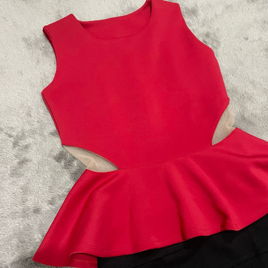 Bundling Blouse Merah Natal & Rok Span (Preloved)