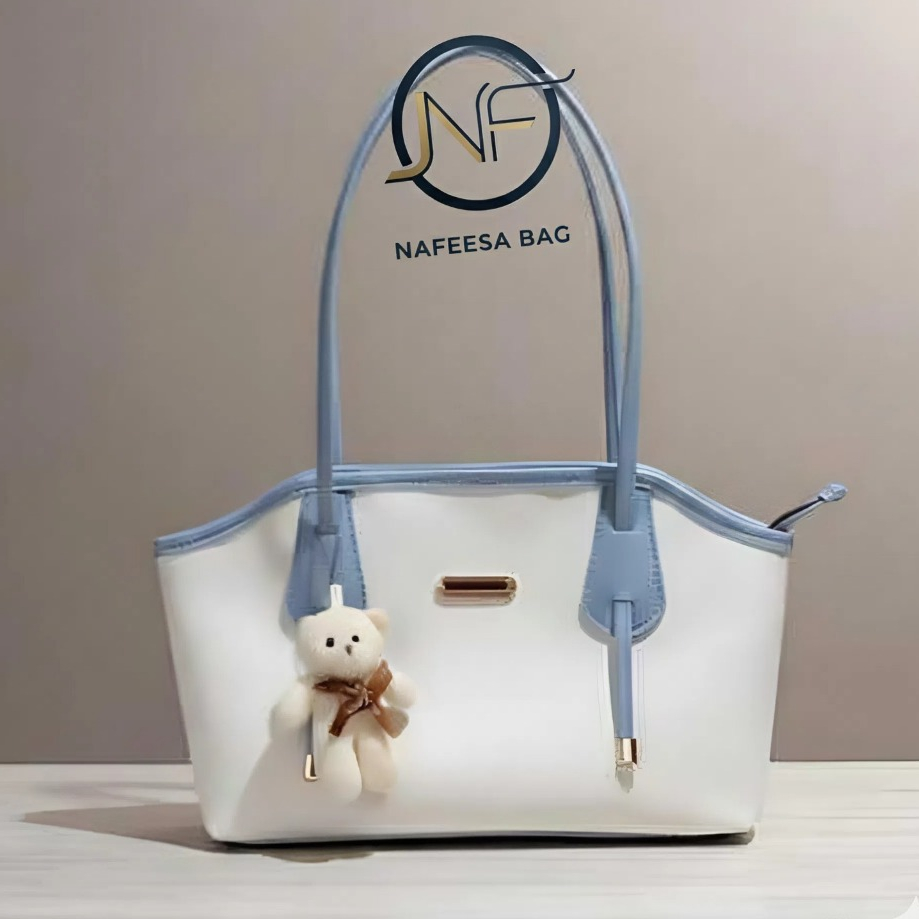 NAFEESA Totebag kuliah wanita | Tas kuliah lucu  | Tas Bahu Wanita Korean Style | Tas Nude Elegan | 
